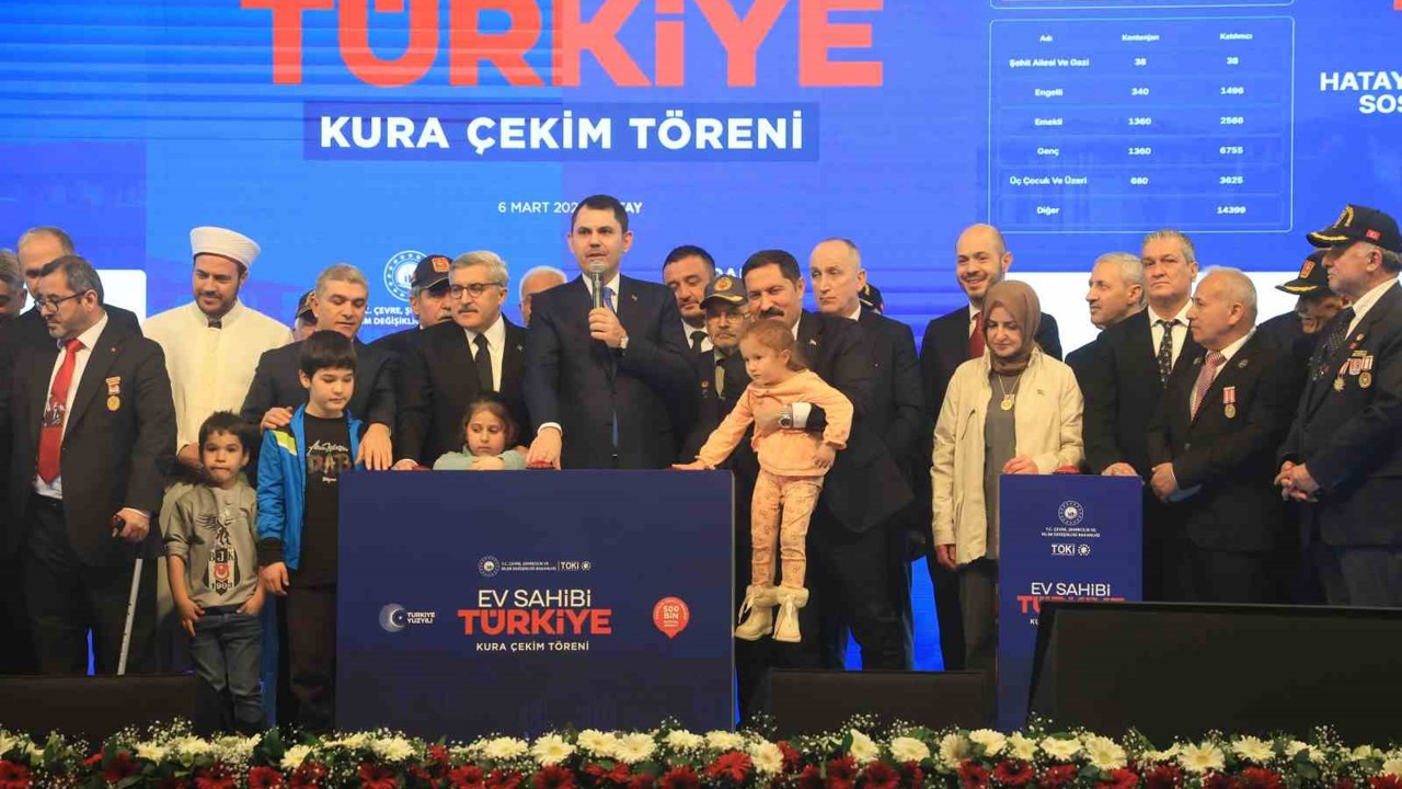 Hatay’da 13 bin 289 konutun kura çekim töreni gerçekleşti
