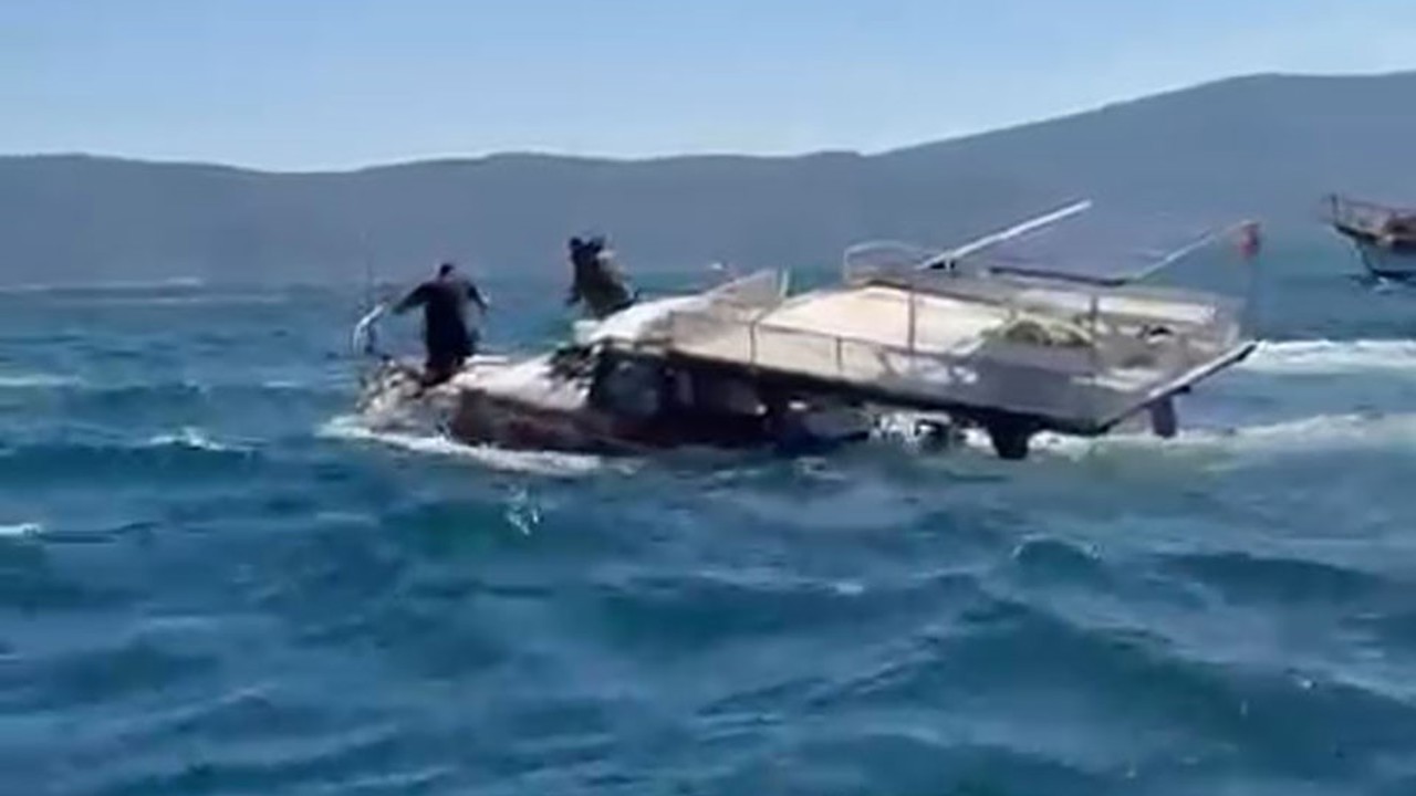 Güllük Körfezi’nde amatör balıkçı teknesi battı
