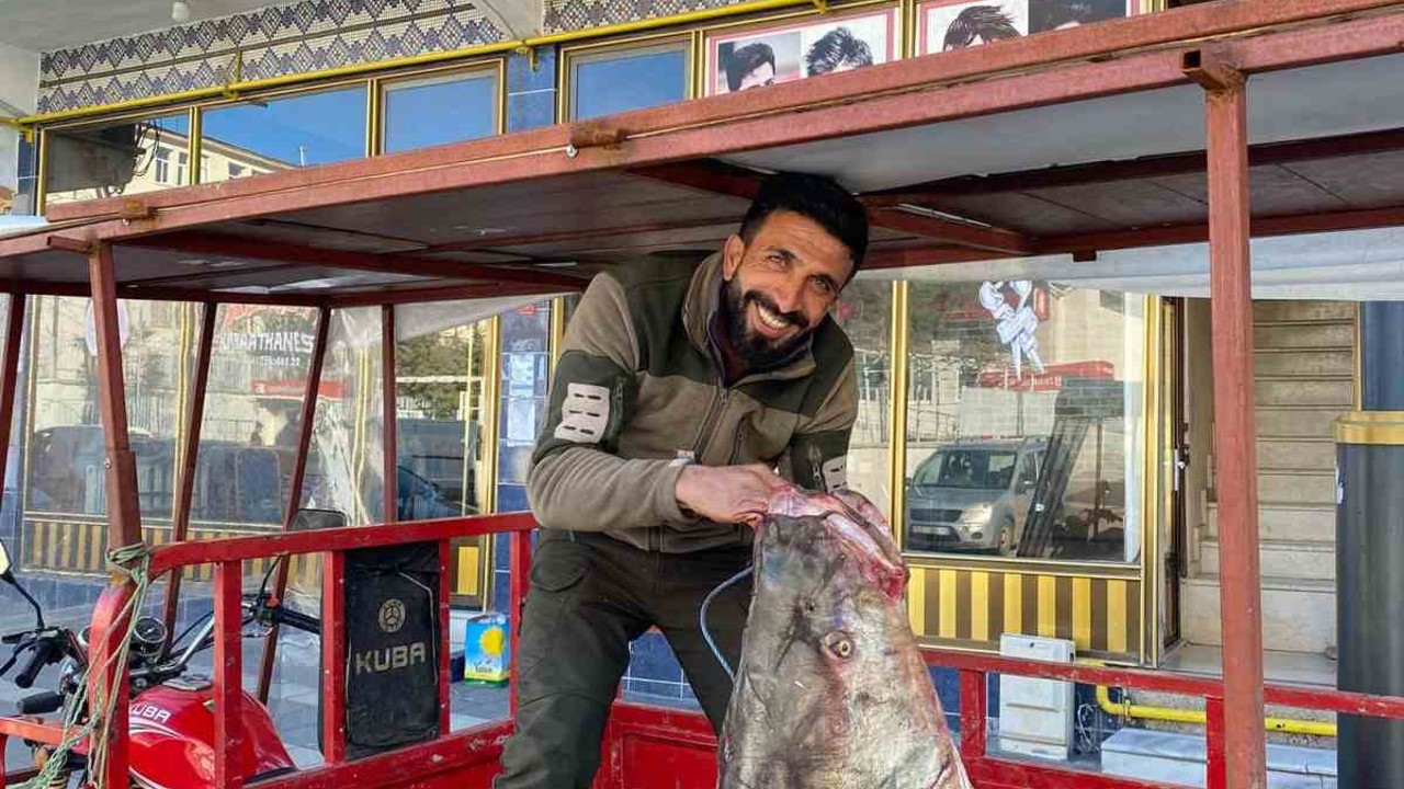 Çüngüş’te 100 kiloluk turna balığı yakalandı
