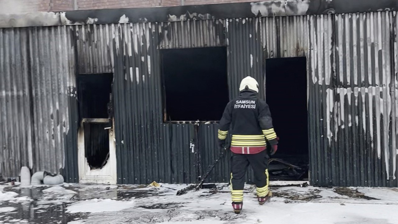 Samsun’da şantiyede yangın

