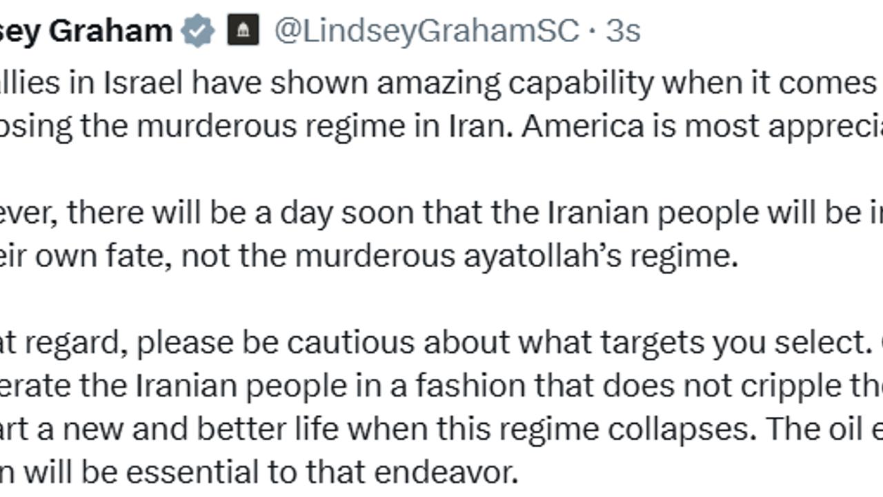 ABD’li senatör Lindsey Graham’dan İsrail’e "hedef" eleştirisi
