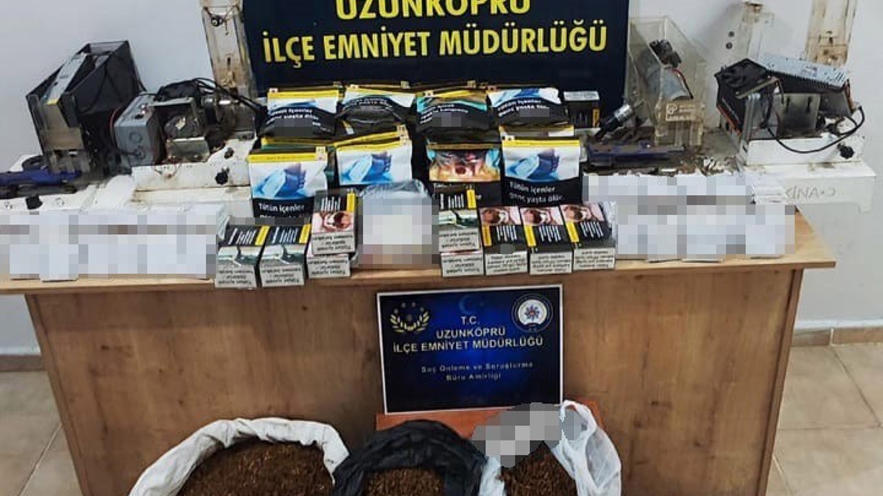 Edirne’de kaçak tütün ve makaron operasyonu
