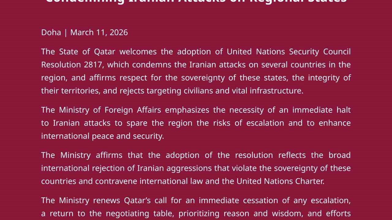 Katar’dan İran saldırılarını kınayan BM tasarısına destek açıklaması
