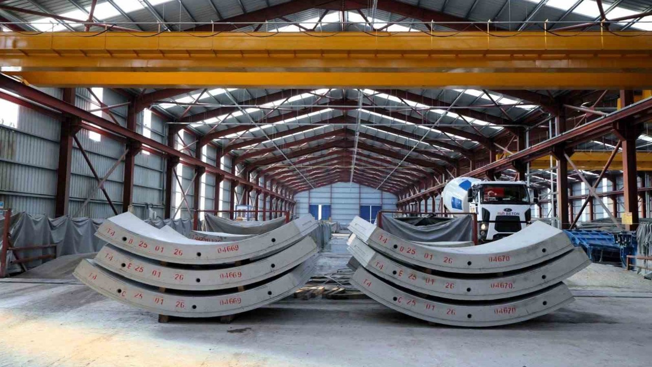 Körfezray Metro Projesi tünelleri için 6 bin 754 segment üretildi
