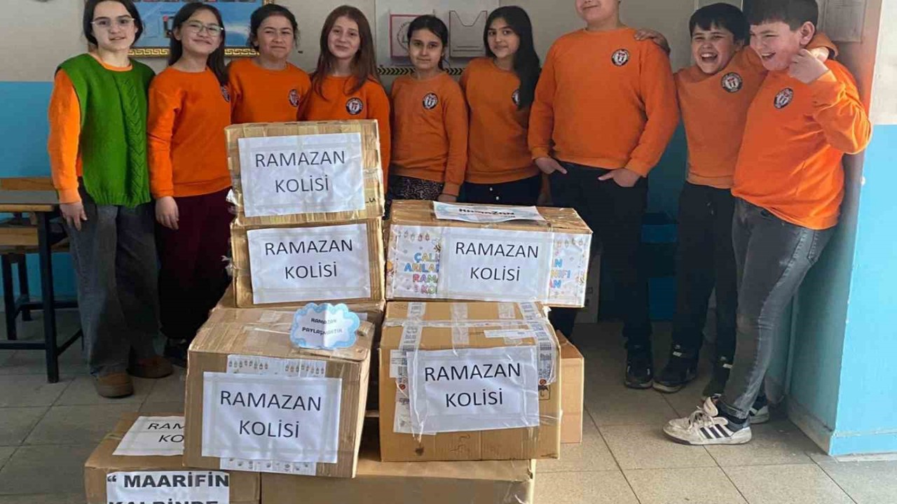 Başçayır’da minik yüreklerden Ramazan kolisi
