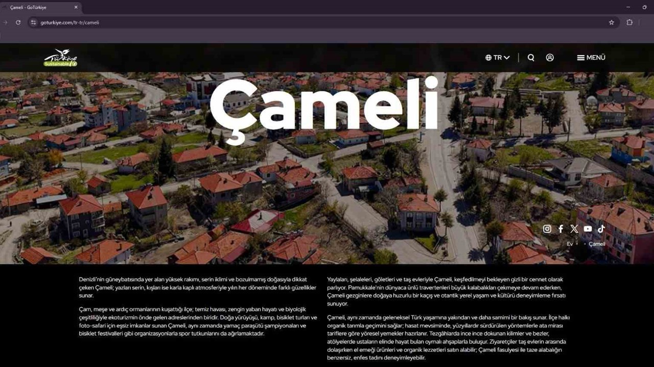 Çameli’nin doğal güzellikleri GoTürkiye platformuna resmen girdi
