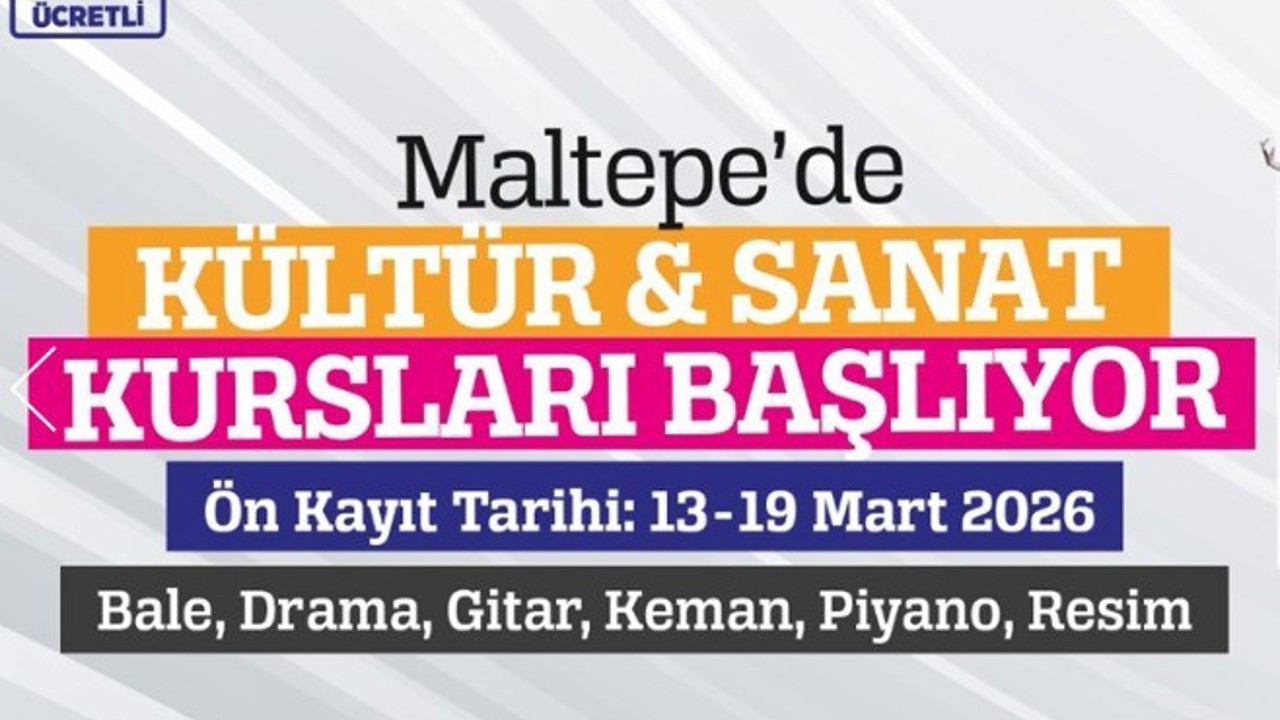 Maltepe Belediyesi kültür sanat kursları başlıyor
