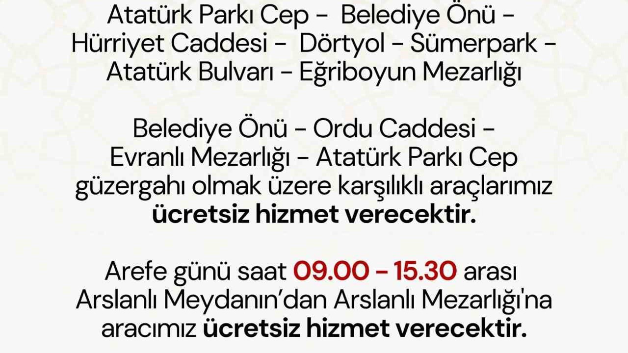 Nazilli’de Ramazan Bayramı öncesi mezarlıklara ücretsiz servis hizmeti
