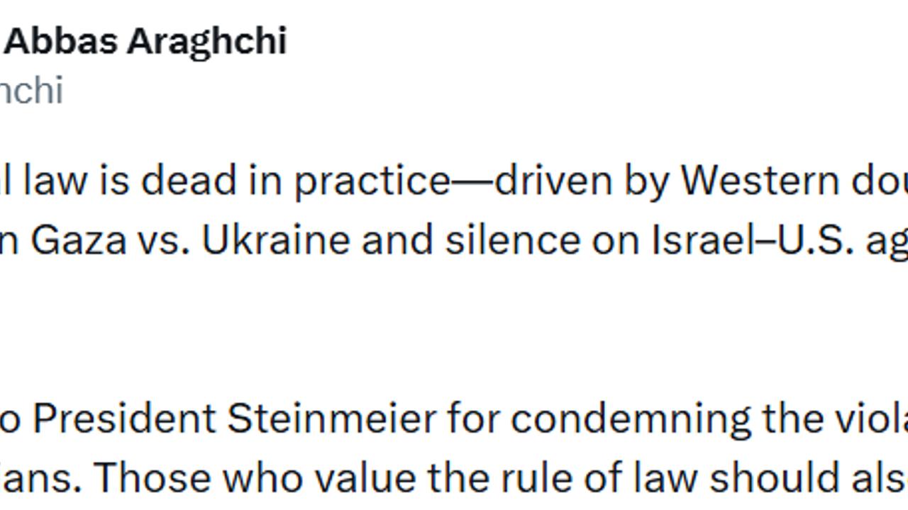 İran Dışişleri Bakanı Arakçi: "Uluslararası hukuk pratikte ölmüştür"
