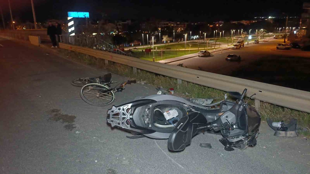 Motosiklet ile bisiklet çarpıştı: 2 ağır yaralı
