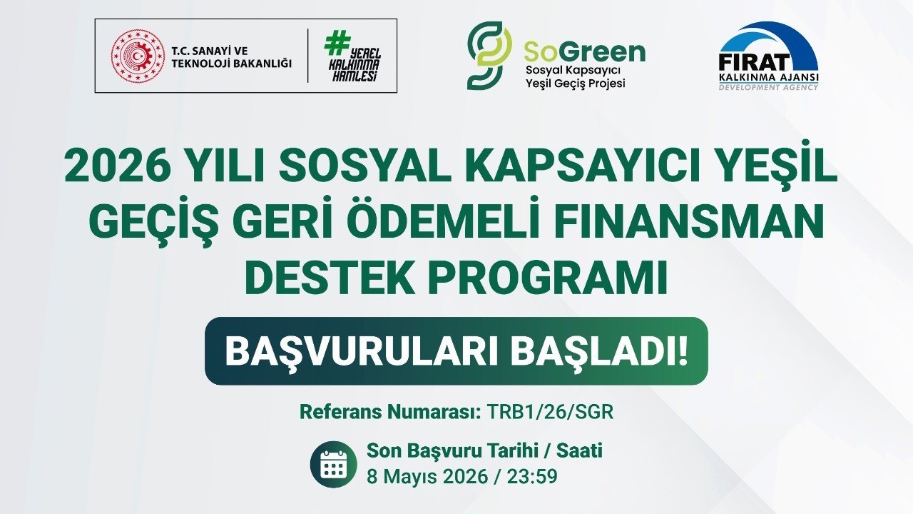 Fırat Kalkınma Ajansı’ndan KOBİ’lere 235 Milyon TL’lik yeşil dönüşüm finansmanı
