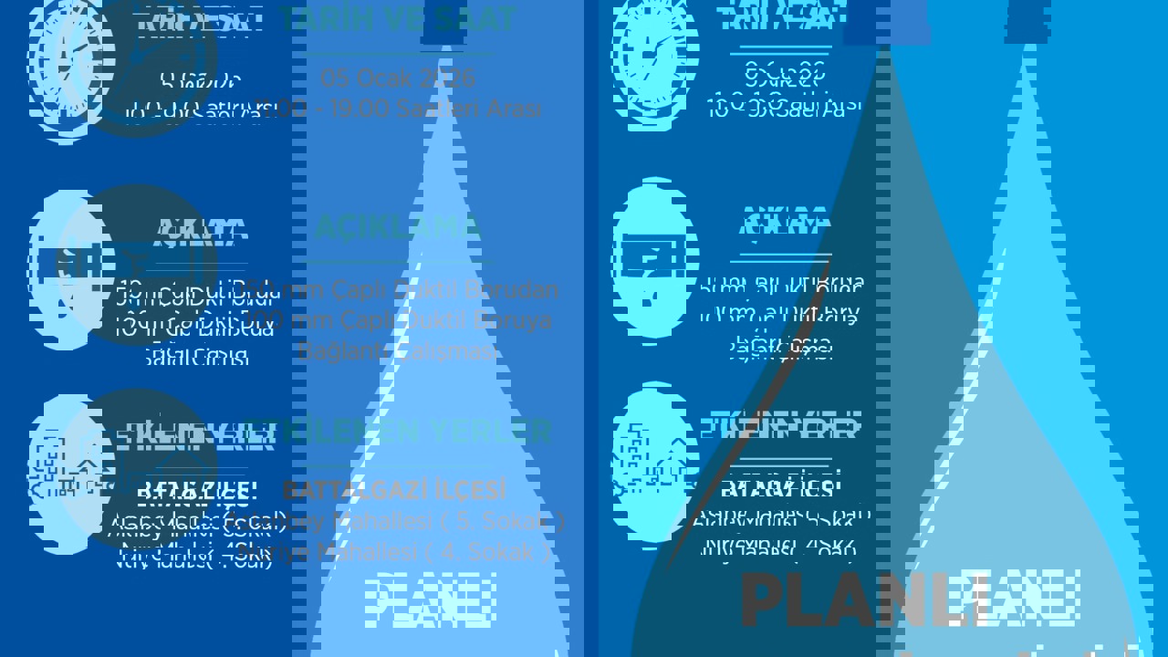 İki Mahallede 8 Saatlik Su Kesintisi olacak