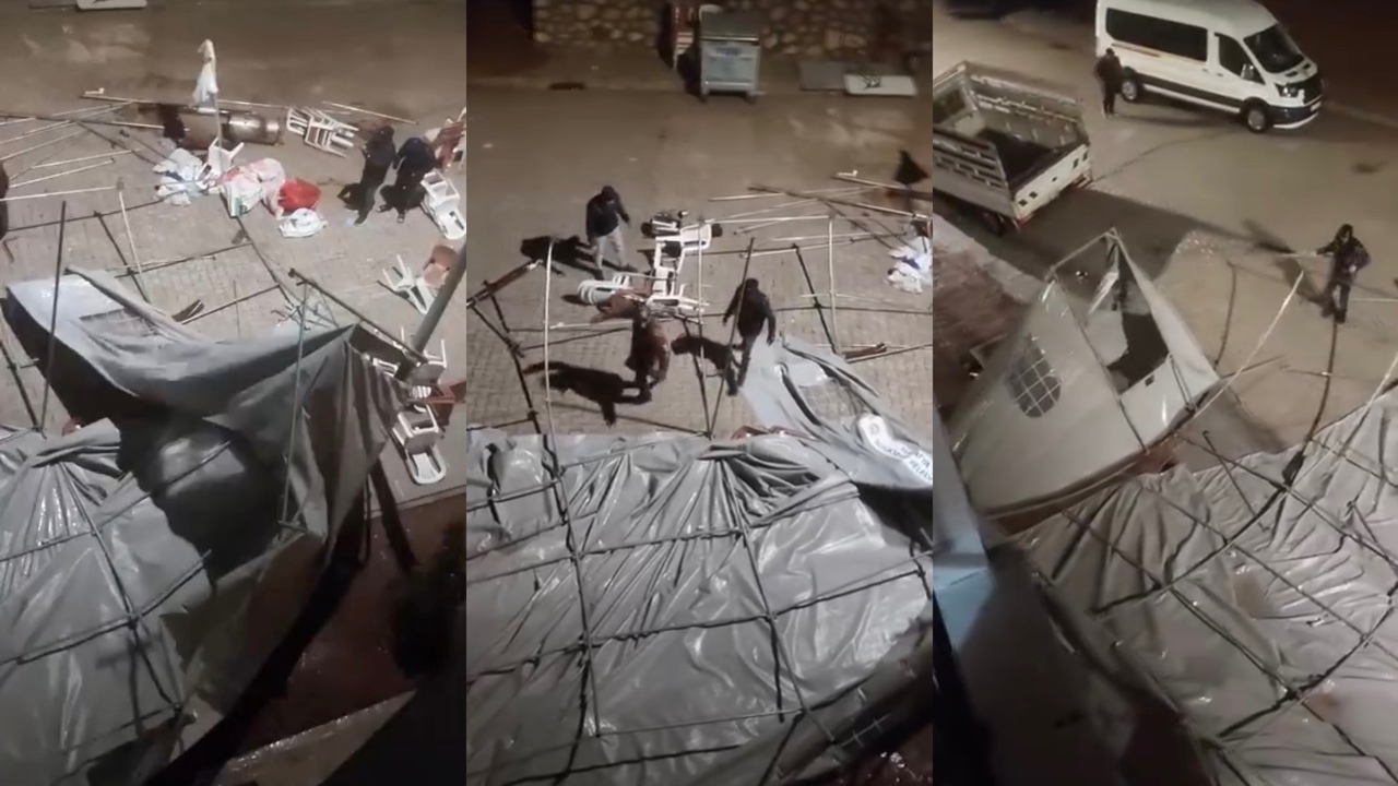 Doğanşehir’de Fırtına Taziye Çadırını Uçurdu