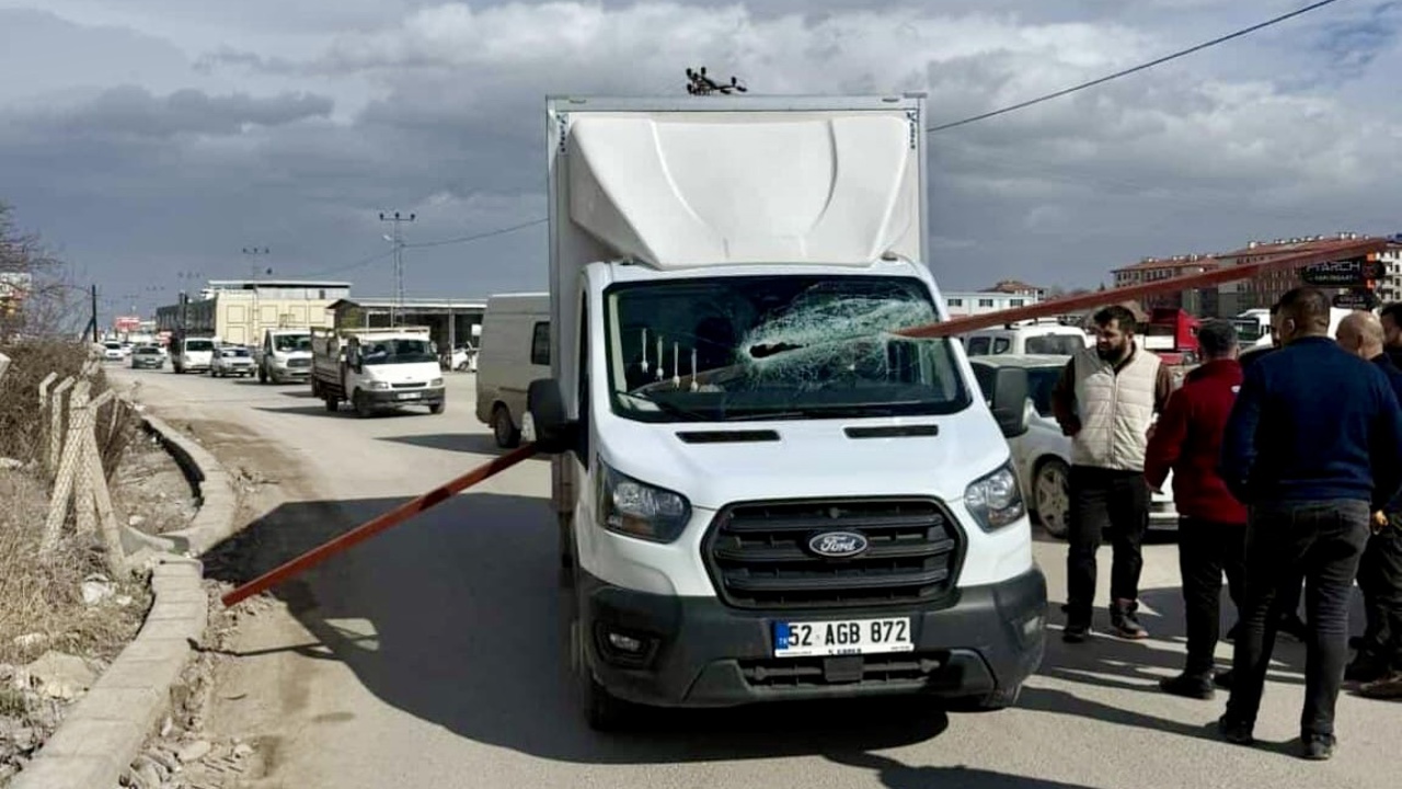 Malatya’da şiddetli rüzgar nedeniyle bir araçtan savrulan demir parça, park hali