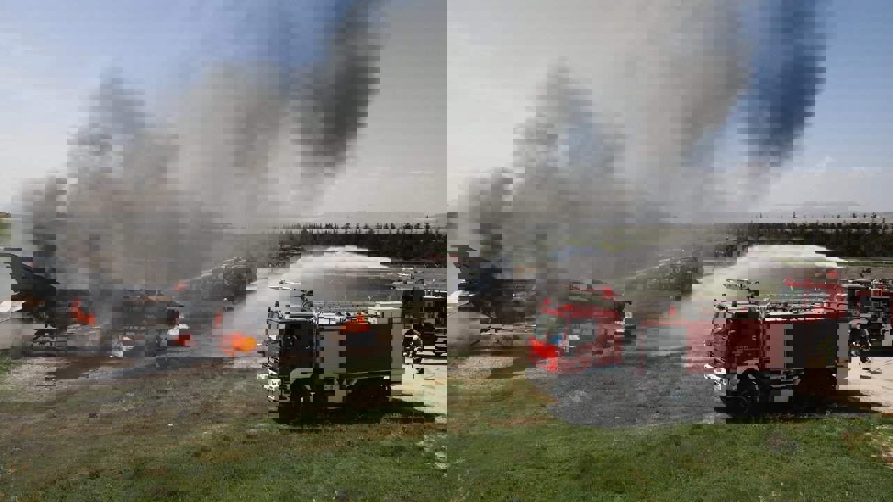 Malatya’da askeri ve sivil ekiplerin katılımıyla gerçekleştirilen "Uçak Yangının