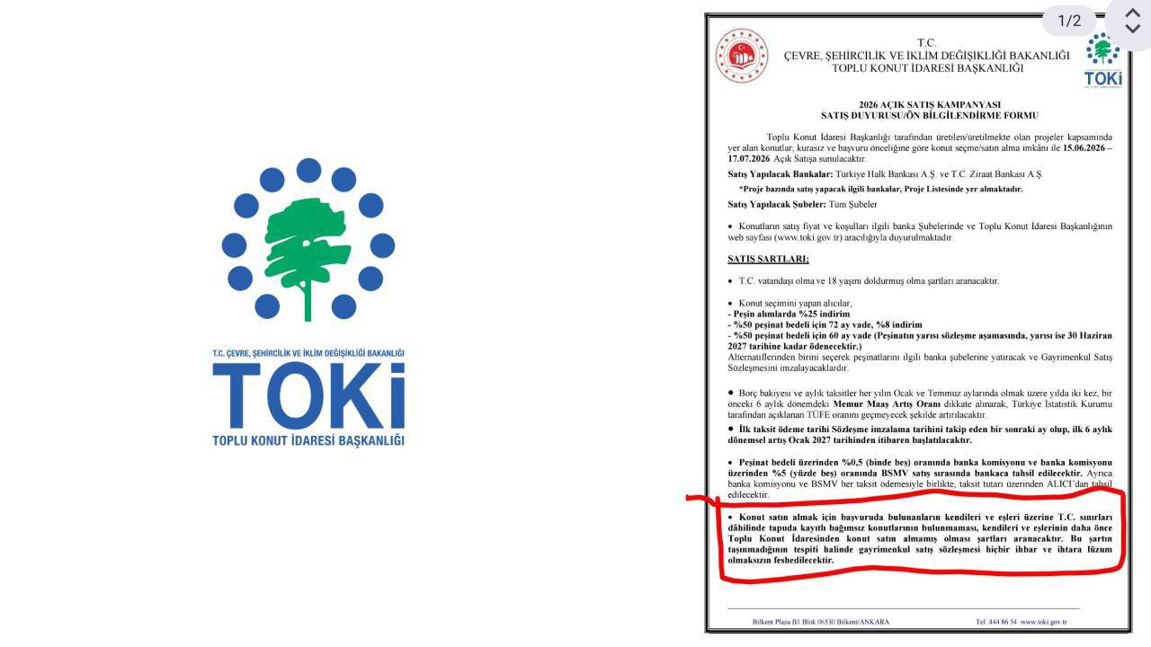 TOKİ'den İhtarsız Fesih Tehdidi: Kendisinin veya Eşinin Üzerine Ev Olanlar Başvuramayacak!