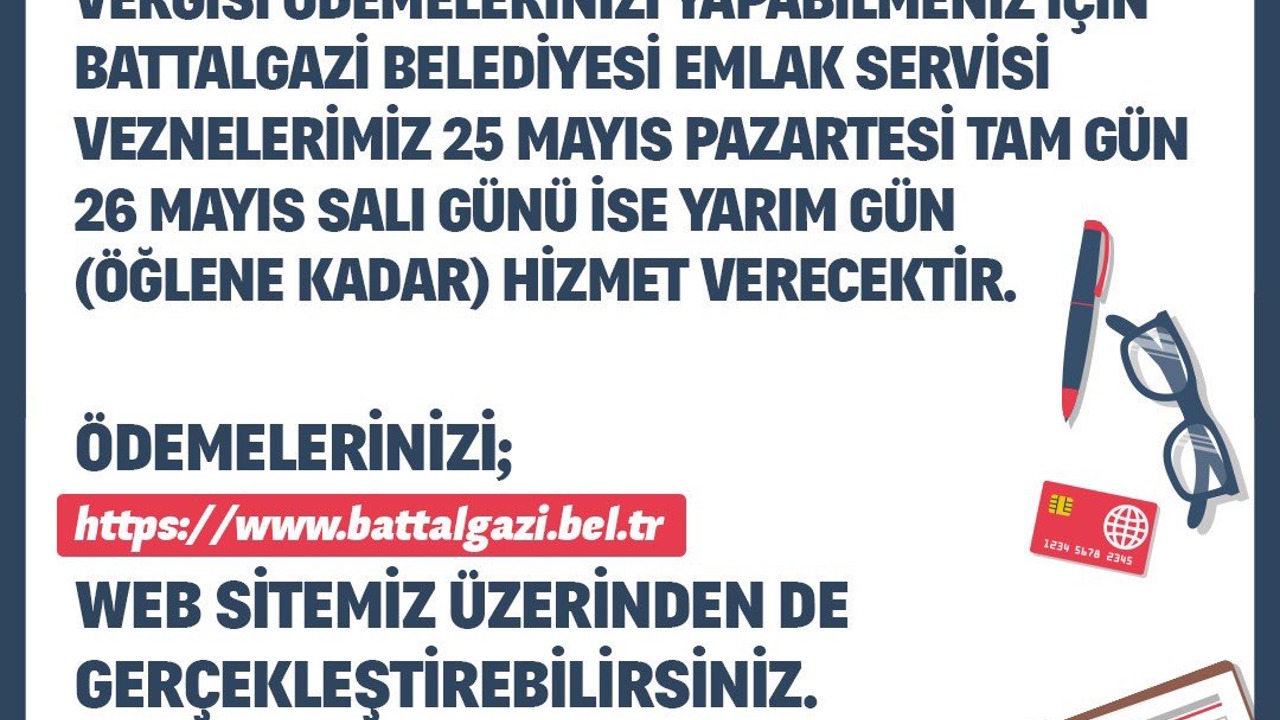 Battalgazi Belediyesi’nden Bayram Öncesi Vezne Düzenlemesi