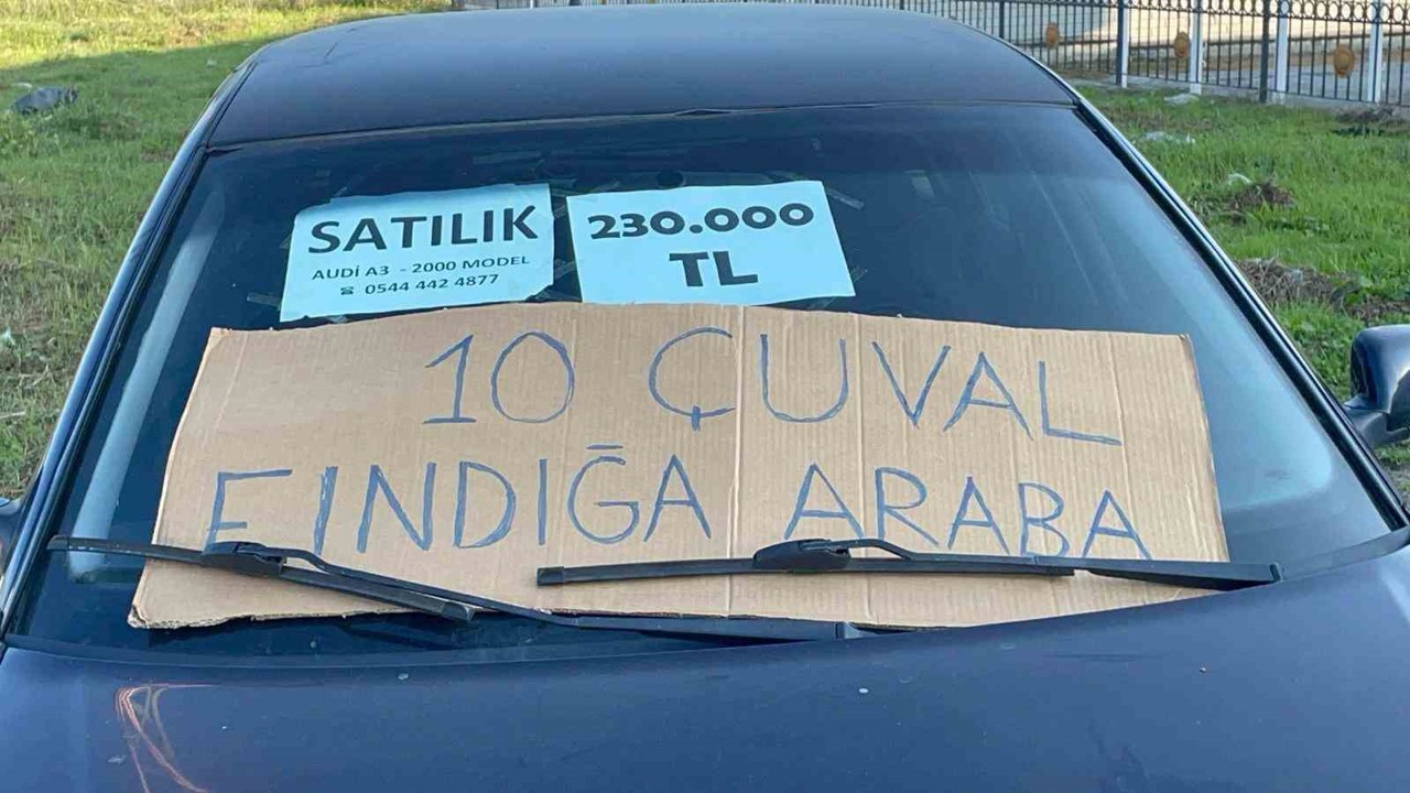10 çuval fındık getirene araba
