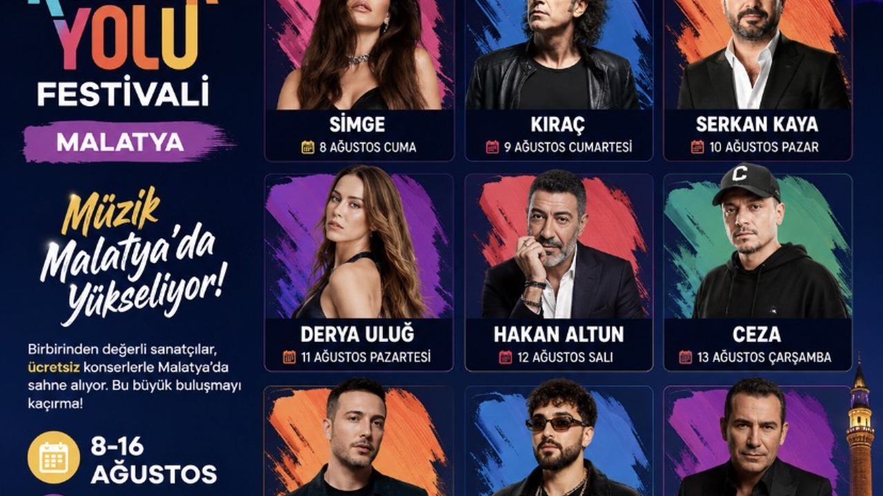 Türkiye Kültür Yolu Festivali kapsamında Malatya, 8-16 Ağustos tarihleri arasınd