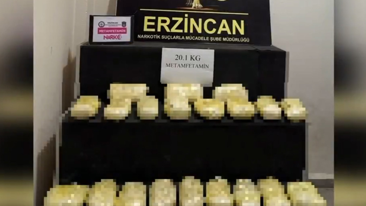 Erzincan'da 20 kilogram metamfetamin ele geçirildi