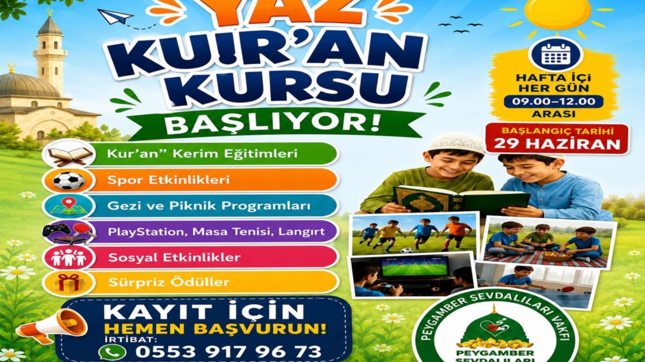 Kilis Peygamber Sevdalıları yaz Kur'an kurslarına hazır