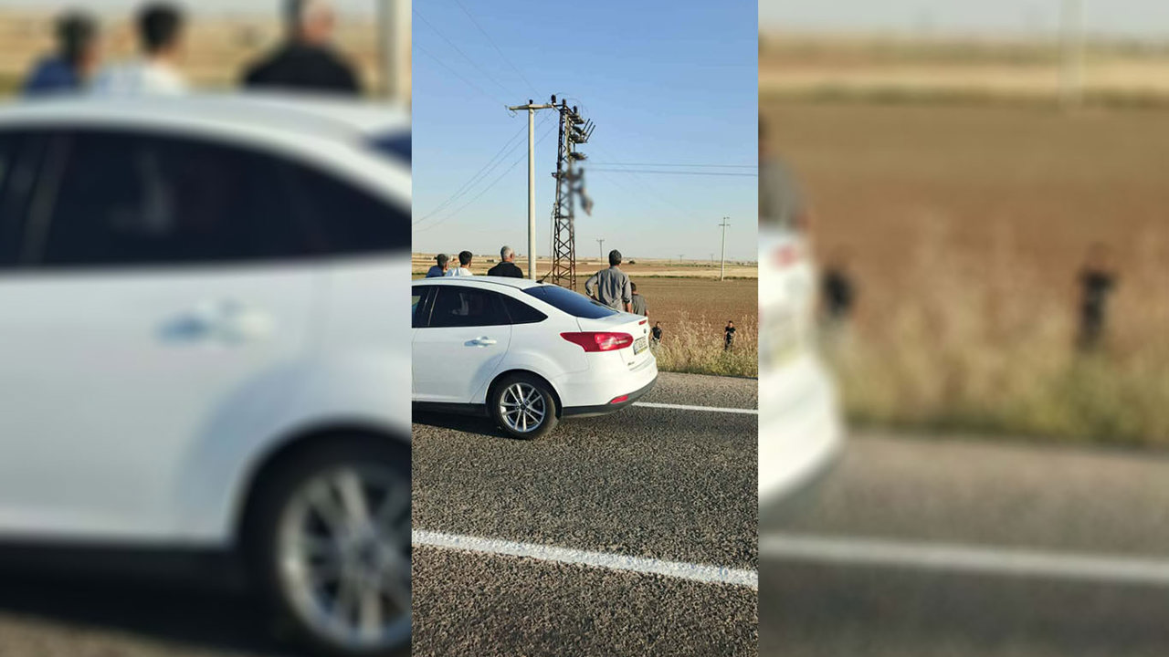 Şanlıurfa’da elektrik akımına kapılan şahıs direğe asılı kaldı