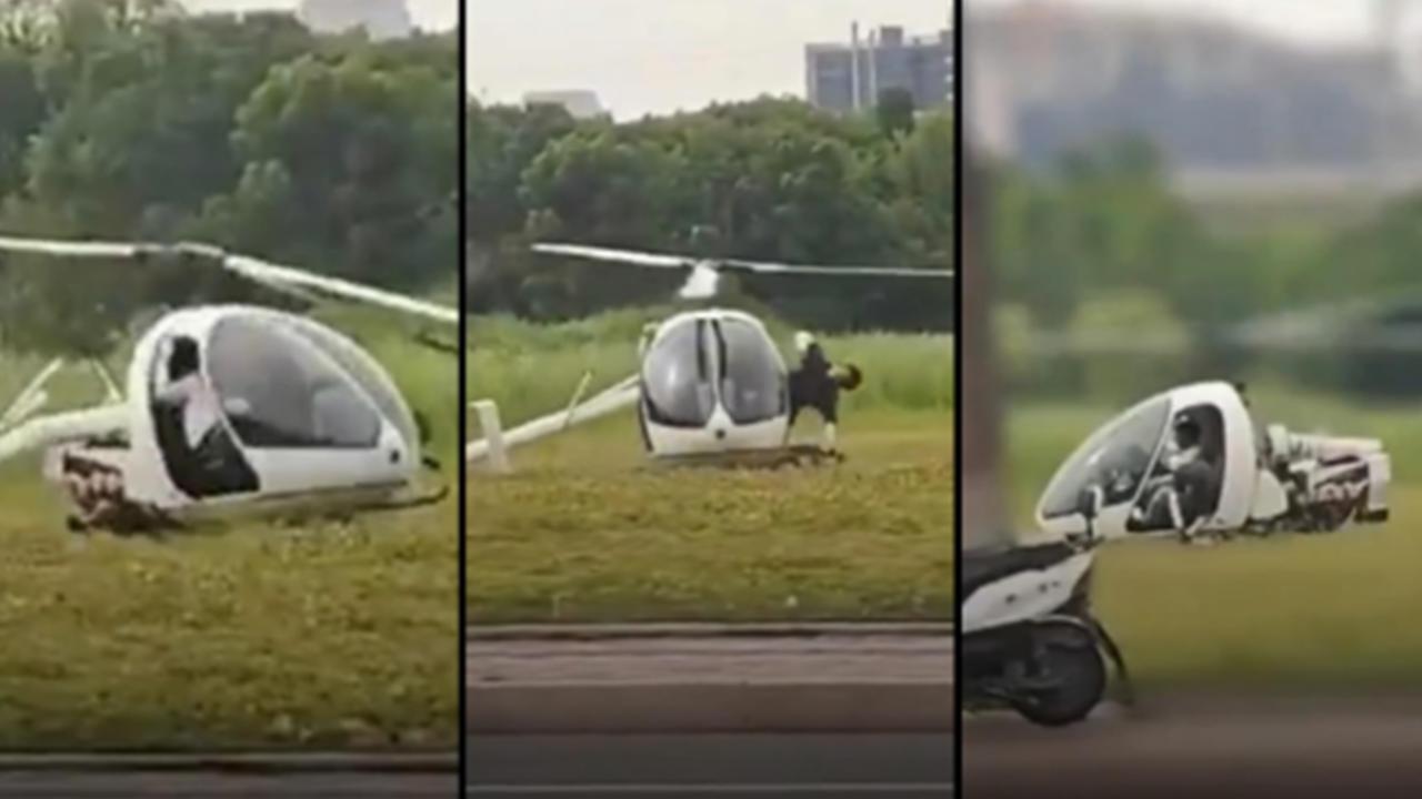 Çin'de acil iniş yapan helikopter kontrolden çıktı: 2 yaralı