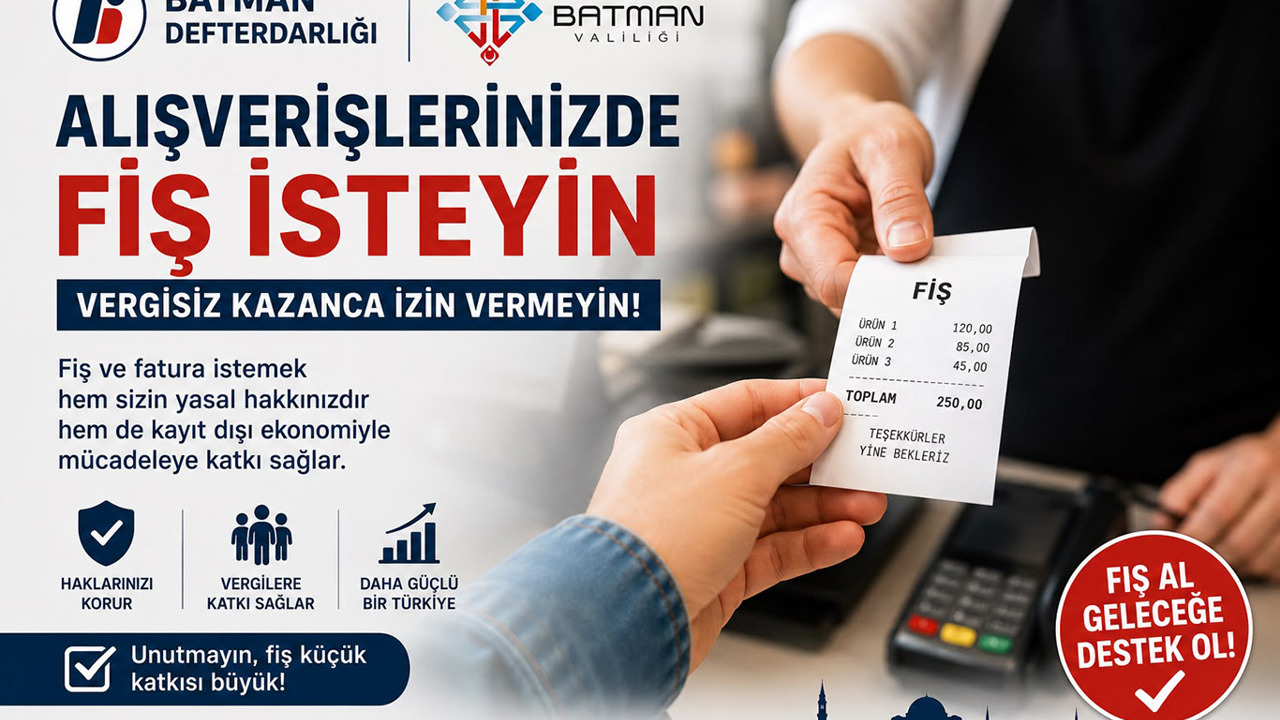 Defterdarlıktan vatandaşlara fiş ve fatura çağrısı
