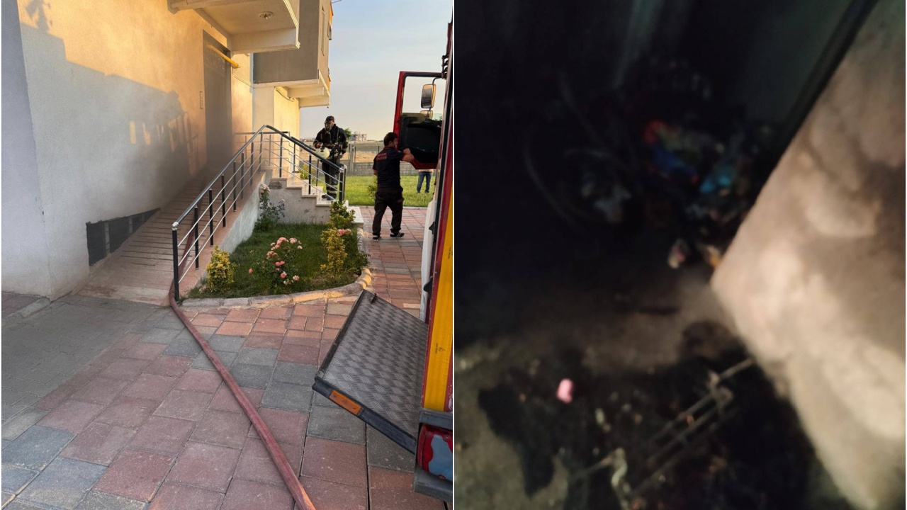 Batman'da yangın merdiveninde çıkan yangın paniğe neden oldu