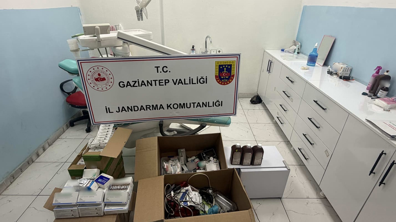 Gaziantep'te ruhsatsız diş kliniğine baskın