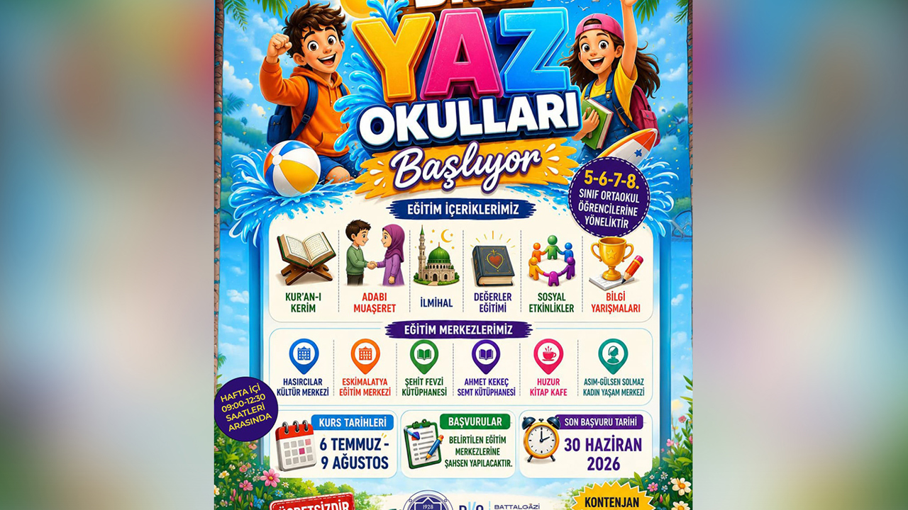 Battalgazi Belediyesi yaz okulu kayıtları başladı