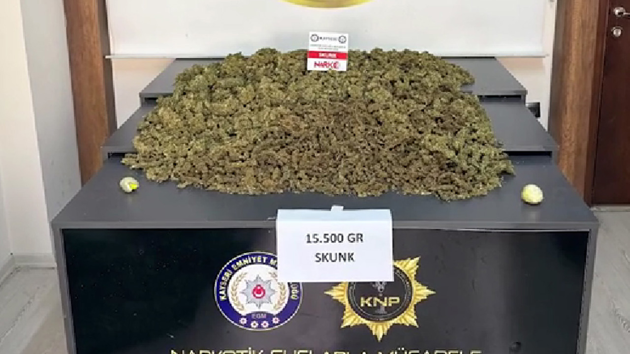 Kayseri'de 15 kilo 565 gram uyuşturucu ele geçirildi: Bir tutuklama