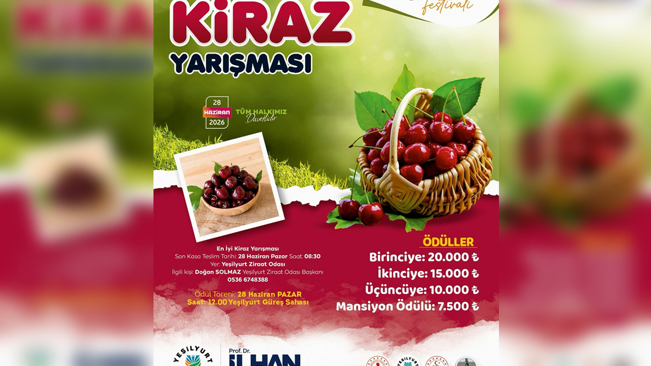 Yeşilyurt'un en iyi kirazları yarışacak, üreticilerin emeği ödüllendirilecek
