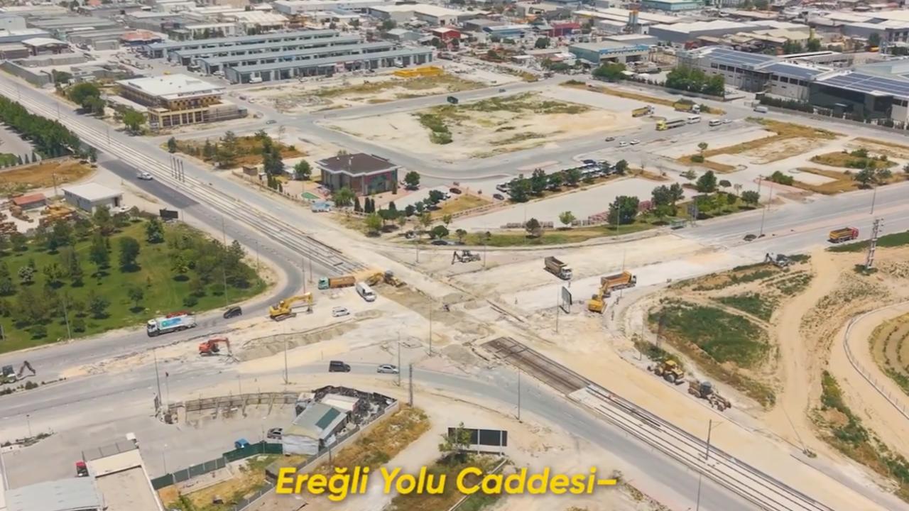 Stadyum-Şehir Hastanesi tramvay hattı çalışmaları kapsamında iki kritik kavşak trafiğe kapatıldı