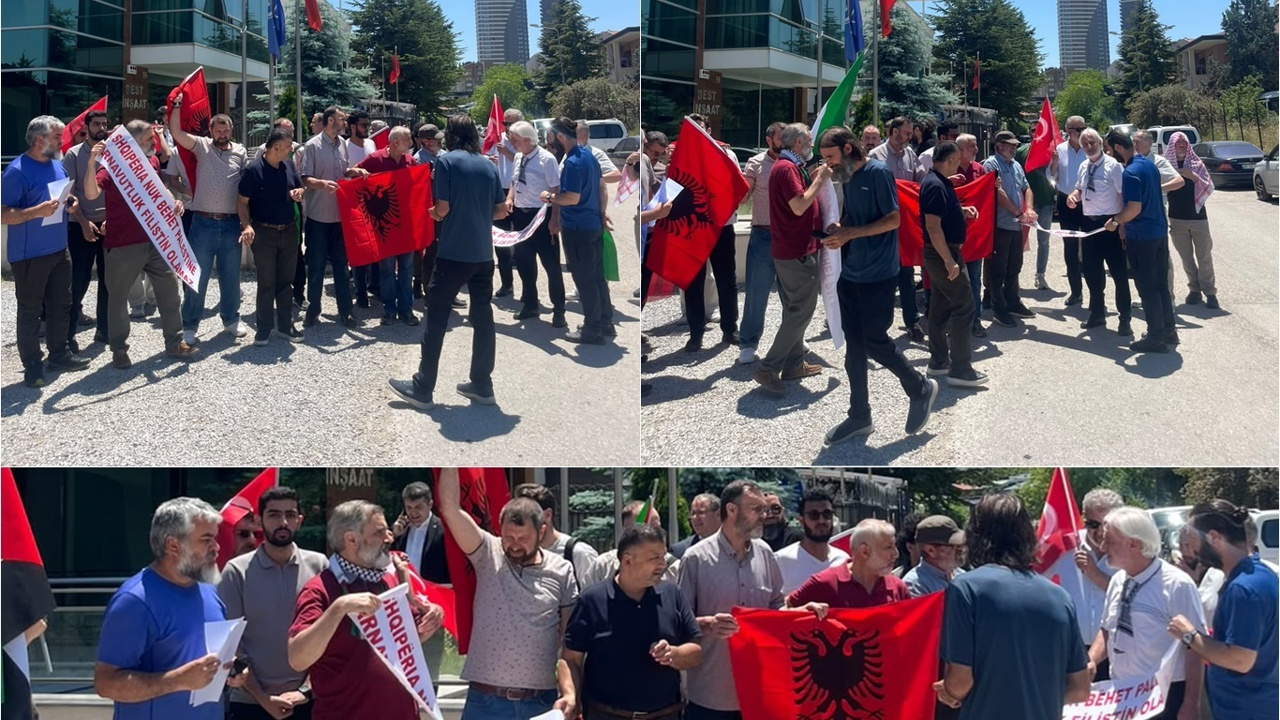 Arnavutluk İnisiyatifi’nden Büyükelçilik önünde protesto desteği
