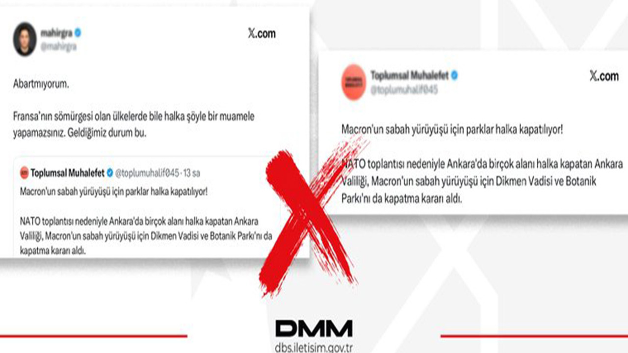 DMM: Macron’un yürüyüşü nedeniyle parkların kapatılacağı iddiası asılsızdır