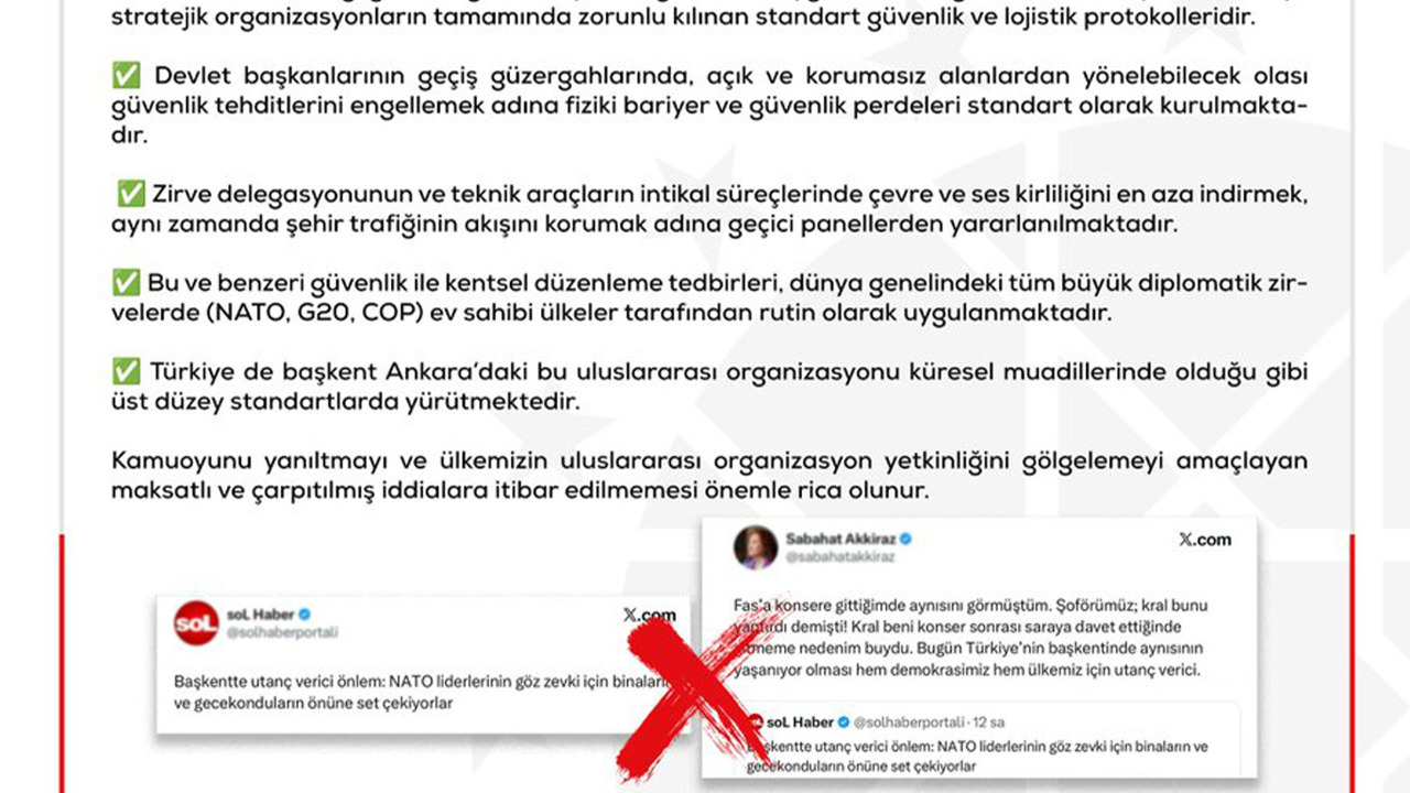 DMM: "NATO Zirvesi için binaların önüne set çekiliyor" iddiası gerçeği yansıtmıyor