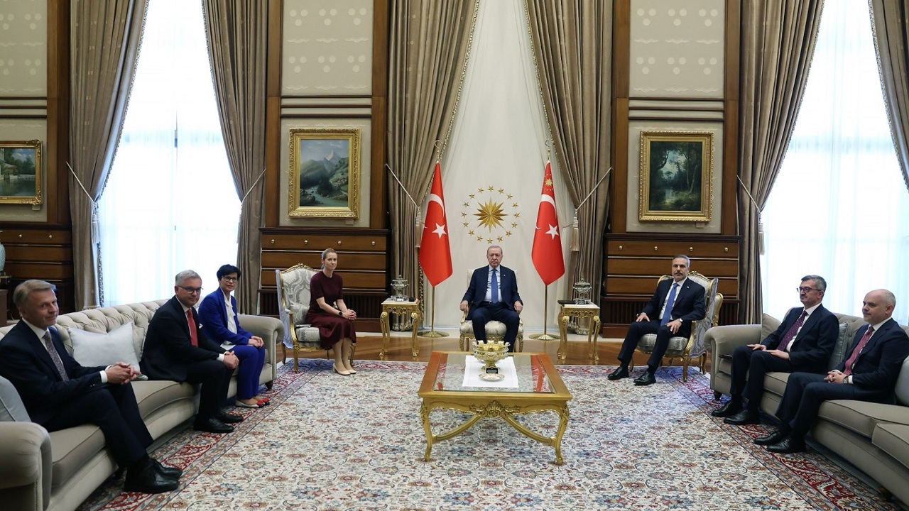 Cumhurbaşkanı Erdoğan, AB heyetini Cumhurbaşkanlığı Külliyesi'nde kabul etti