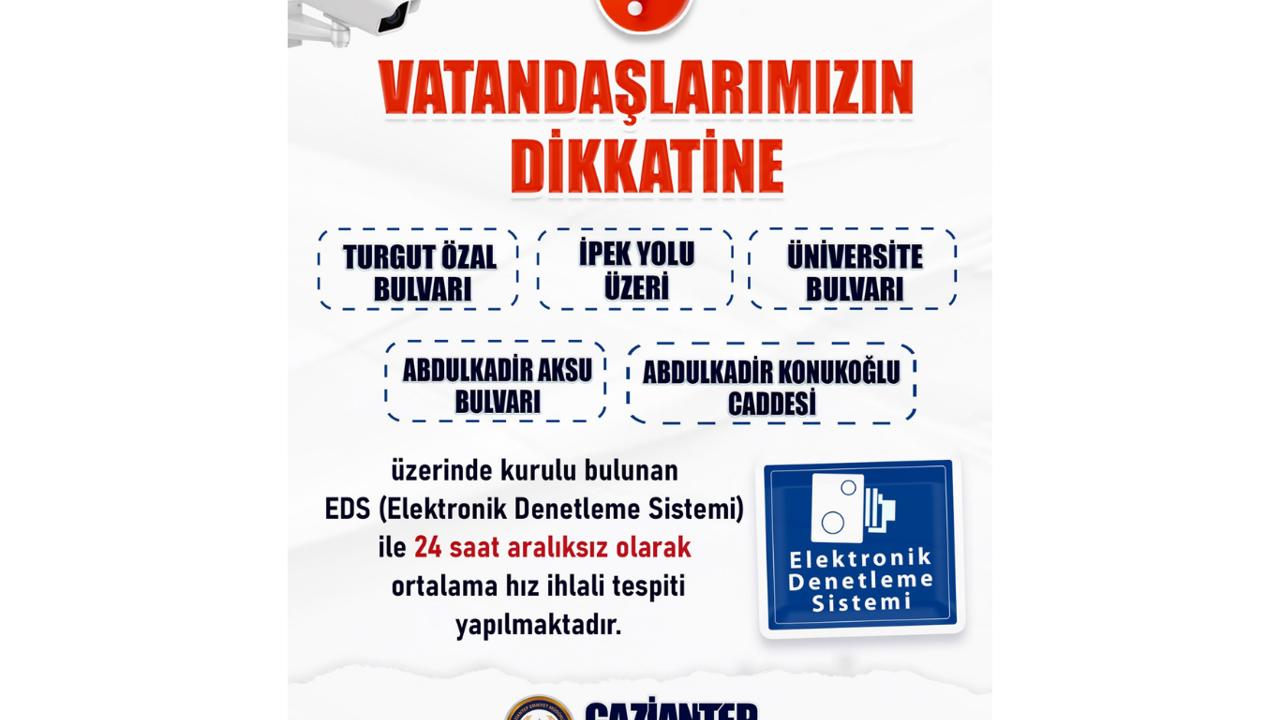Gaziantep'te hız denetimi yapılan yollar açıklandı
