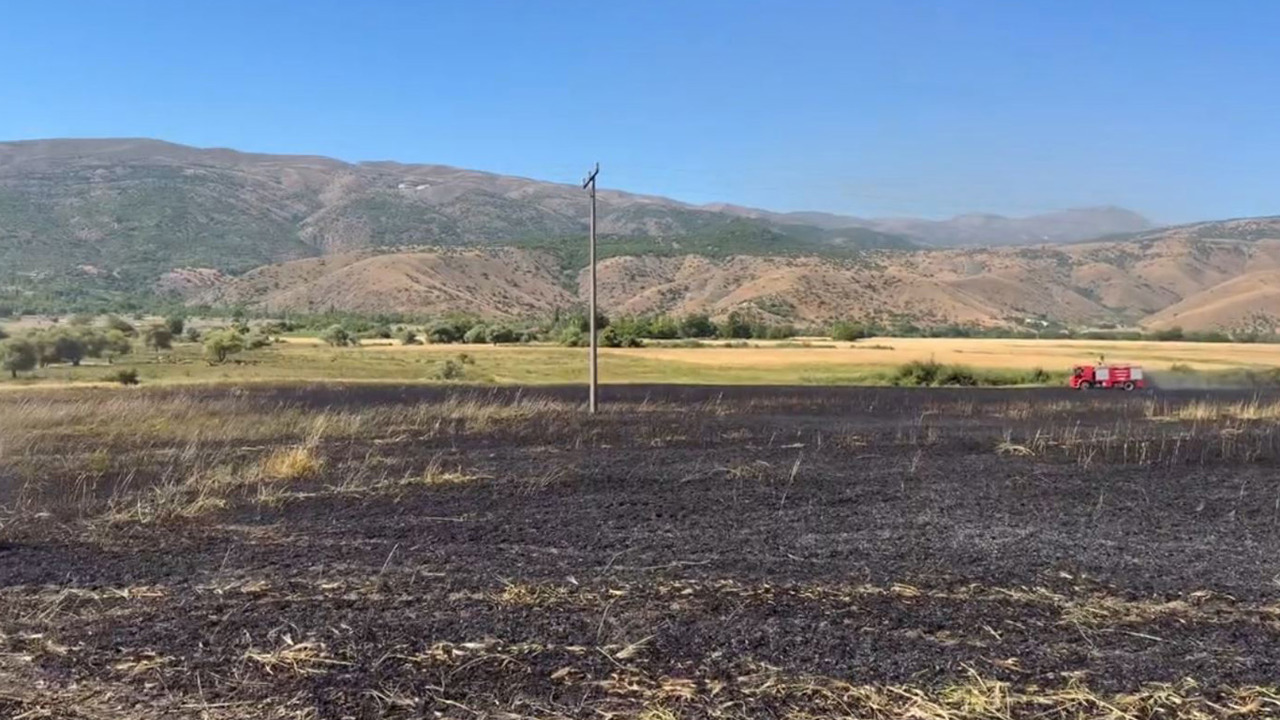 Elazığ'da arazi yangını ekiplerin müdahalesiyle söndürüldü