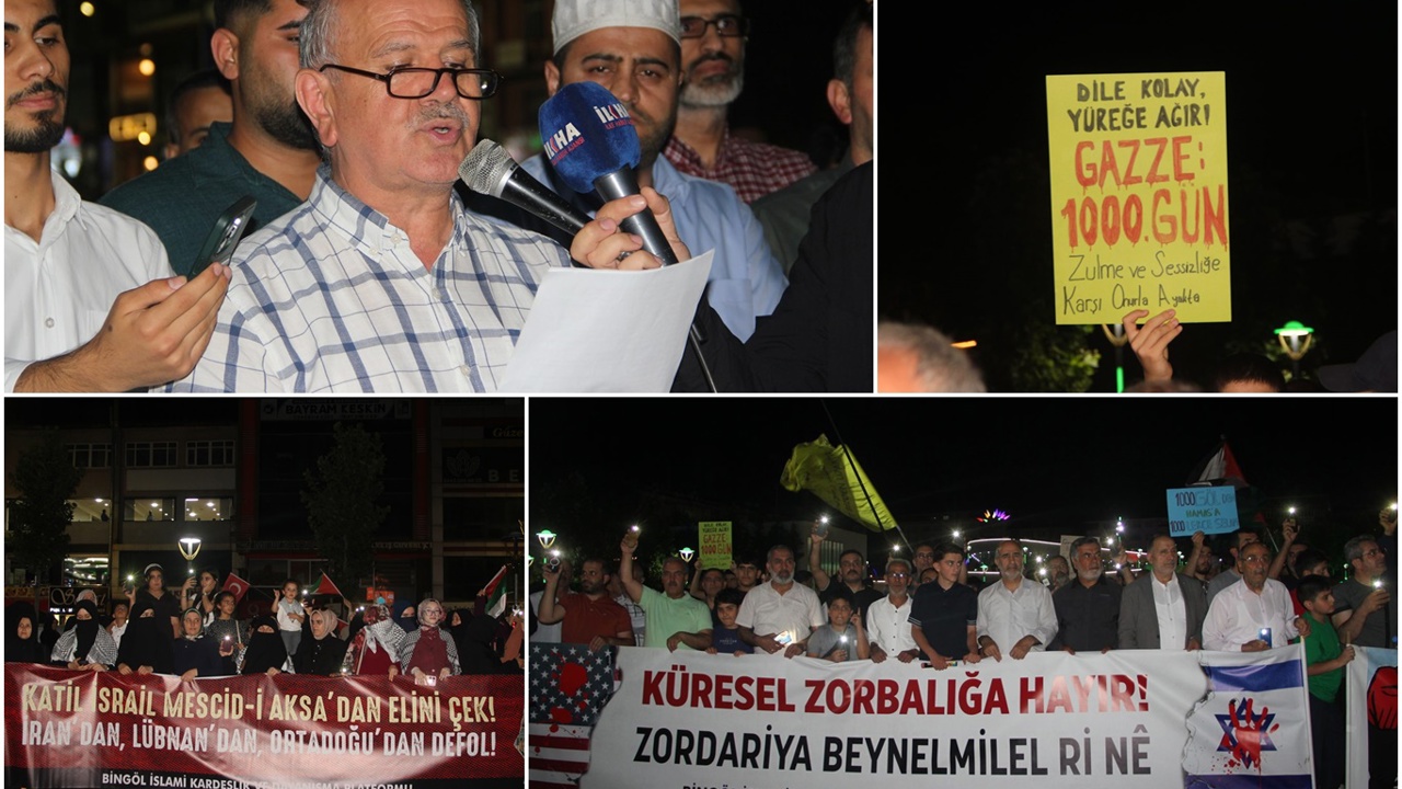 Gazze'deki soykırımın 1000'inci gününde Bingöl'den siyonist katliama tepki