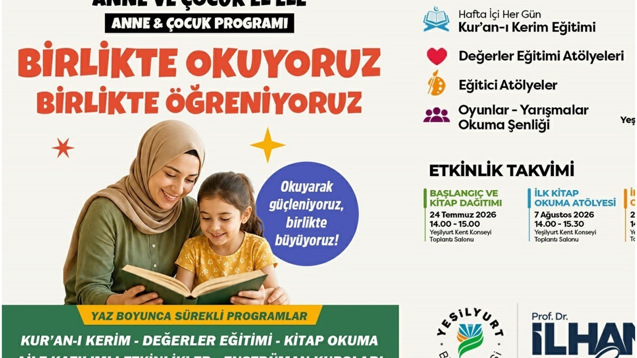Yeşilyurt’ta "Birlikte okuyoruz, birlikte eğleniyoruz" programları başlıyor
