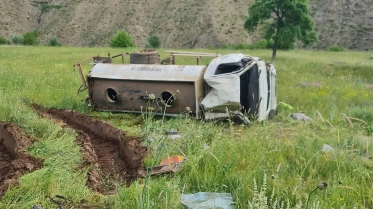 Bingöl'de su tankeri uçuruma yuvarlandı: 1 ölü, 1 ağır yaralı