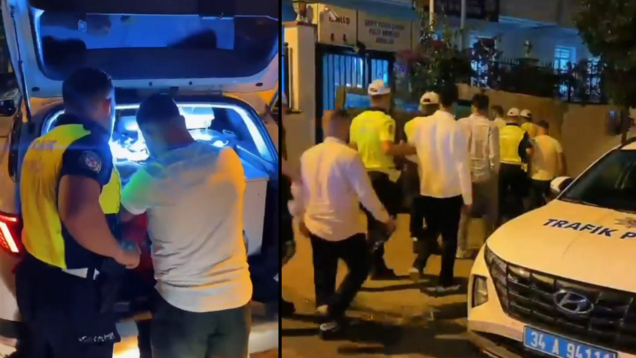 Pendik'te trafiği tehlikeye düşüren düğün konvoyundaki 6 sürücüye ceza