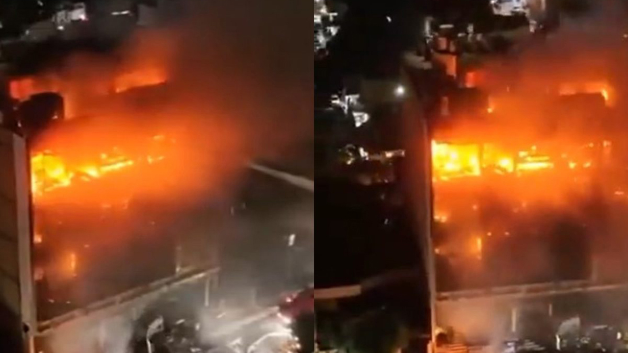 Bağdat'ın en yoğun ticaret merkezi alevlere teslim oldu