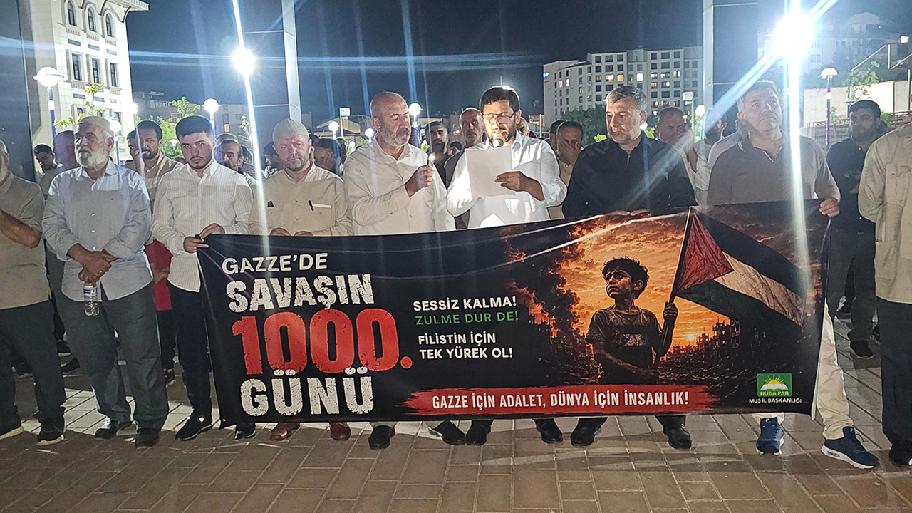 Muş'tan Gazze katliamına tepki: 1000 günlük vahşete sessiz kalanlar hesap verecek