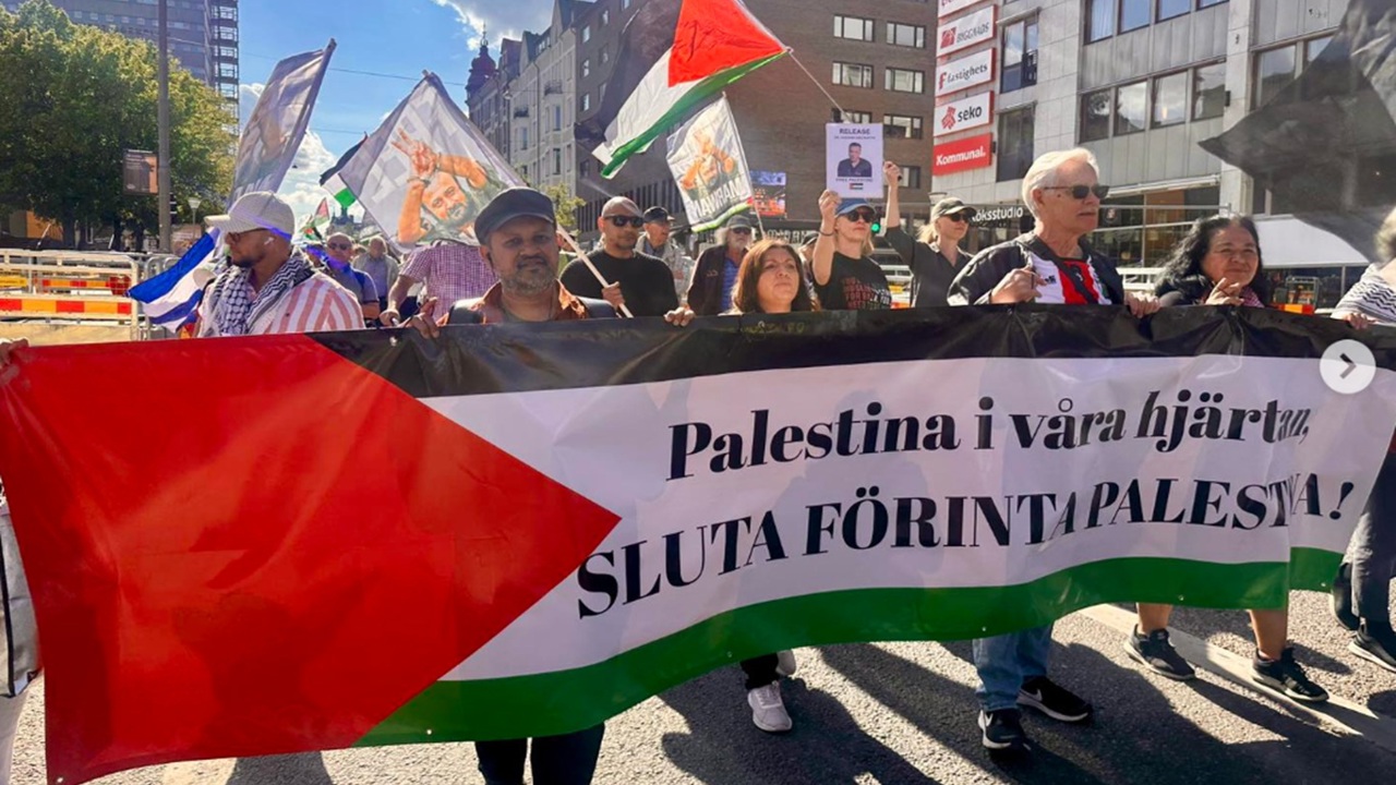 Stockholm’de Gazze için protesto 