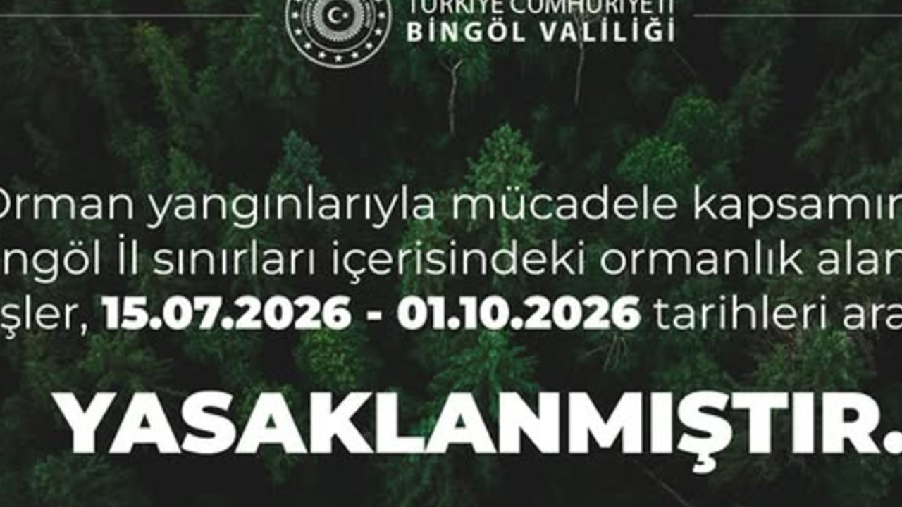 Bingöl'de ormanlık alanlara girişler yasaklandı