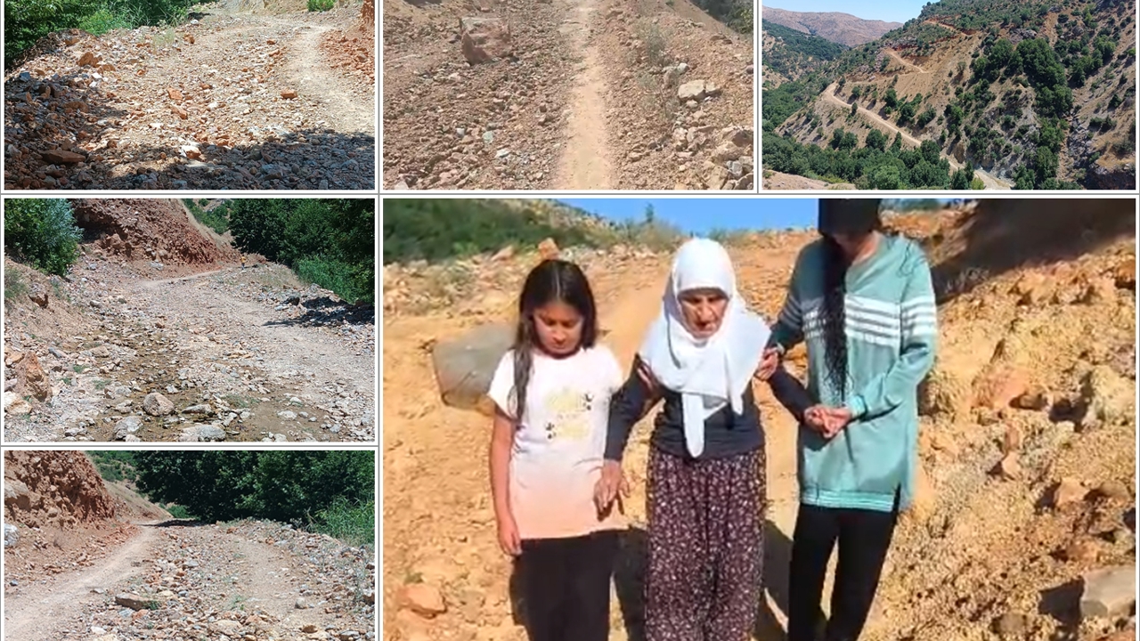 Bozuk yol nedeniyle kilometrelerce yürümek zorunda kalıyorlar