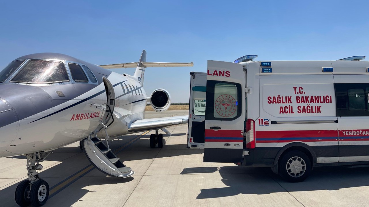 Mardin’de ambulans uçak 14 günlük Avşin Ajda bebek için havalandı
